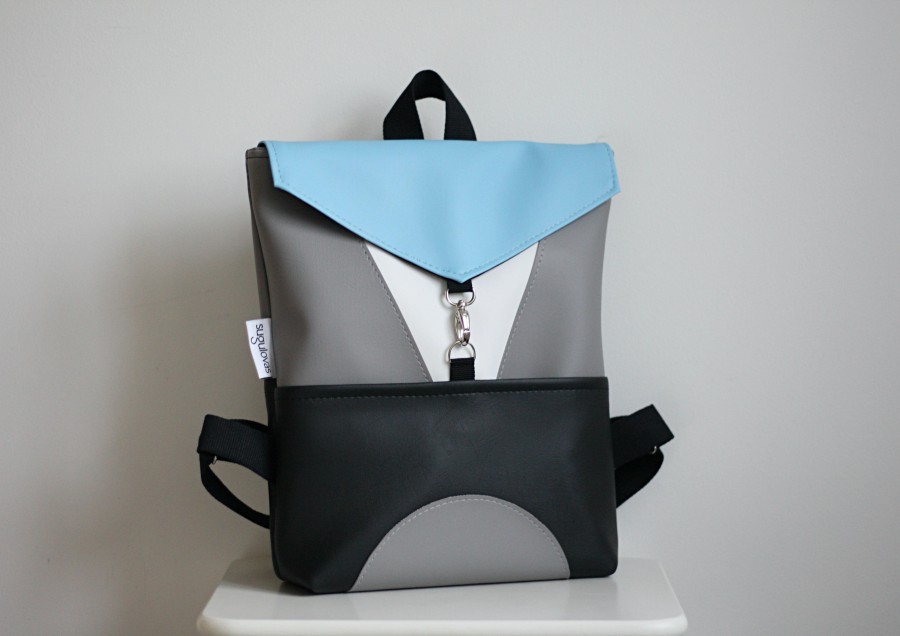 ŽYDRA IR PILKA geometrinė kuprinė