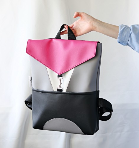 ROŽINĖ geometrinė kuprinė