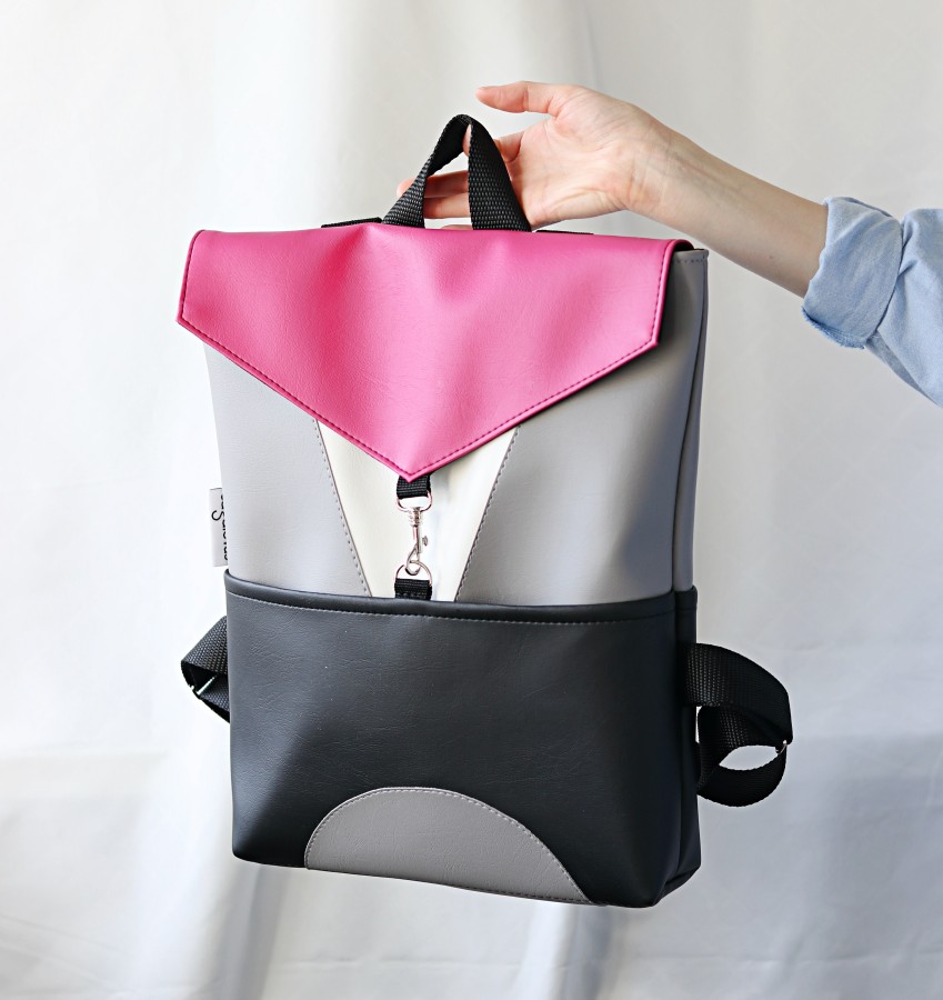 ROŽINĖ geometrinė kuprinė