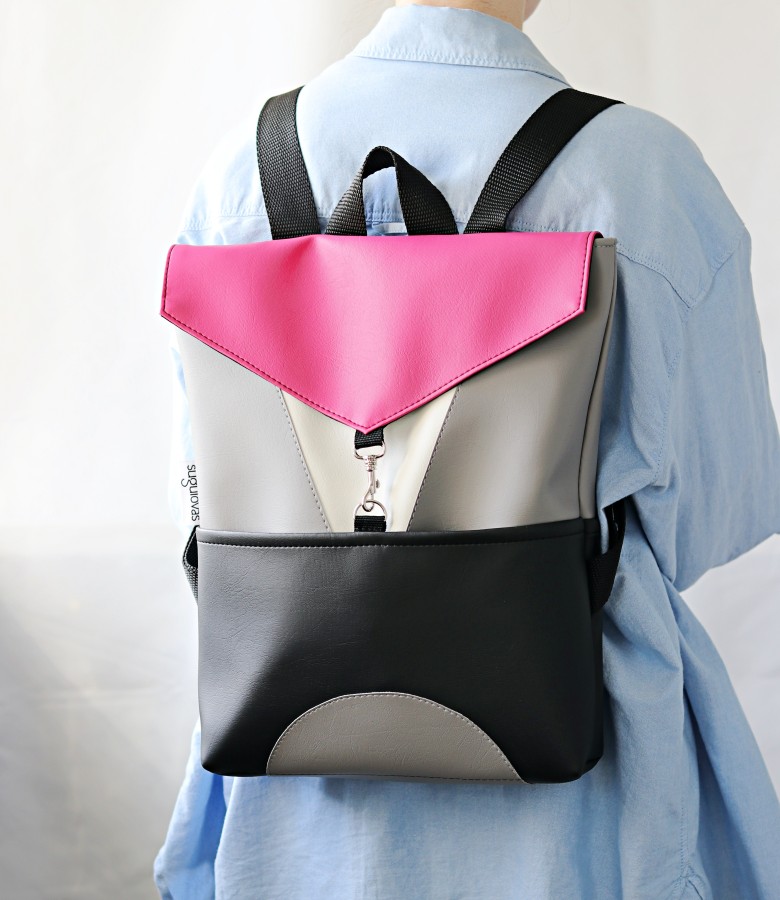 ROŽINĖ geometrinė kuprinė