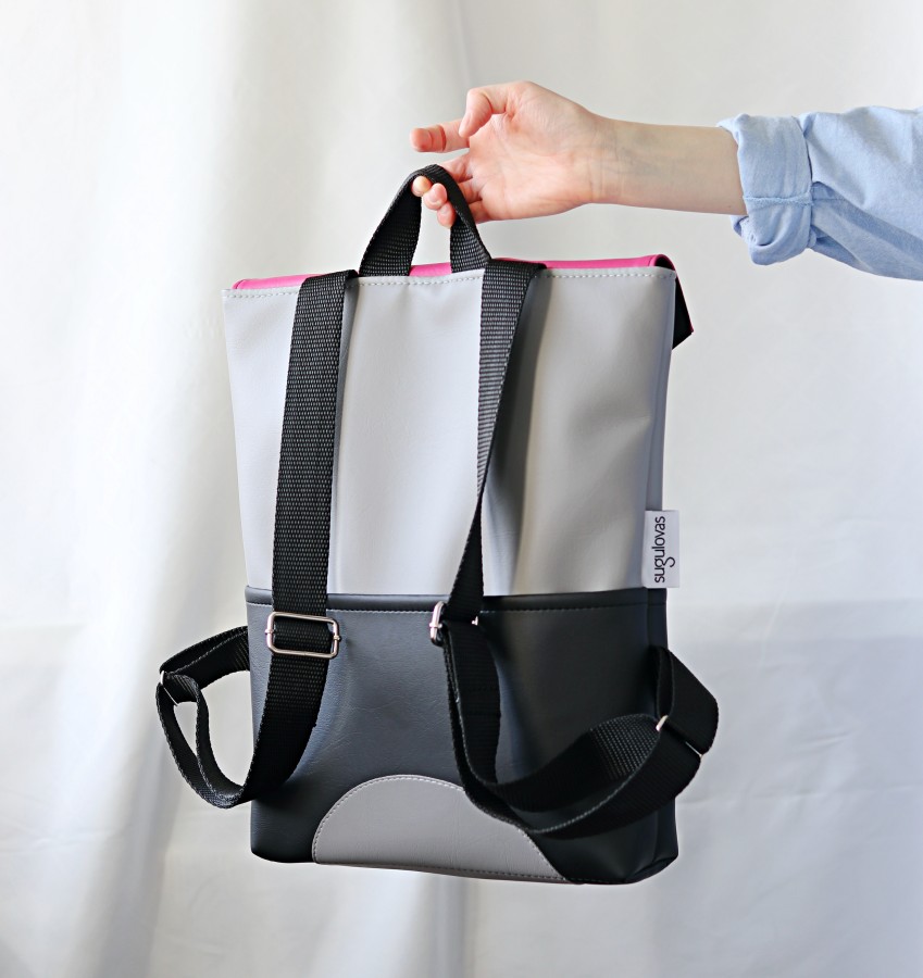 ROŽINĖ geometrinė kuprinė