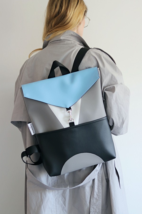 ŽYDRA IR PILKA geometrinė kuprinė